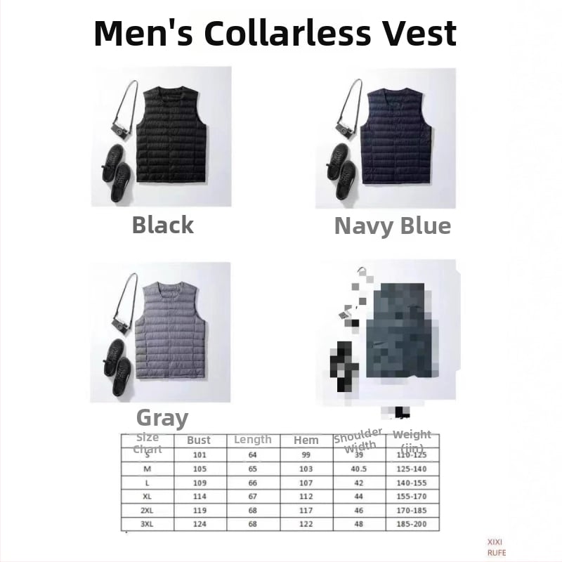 Poiste pük vest XM2212 — õhuke, korea stiilis, polüesterkangas, 50 g sule täidis, sule sisaldus 91–95%, kapuutsita, sobib neljale hooajale