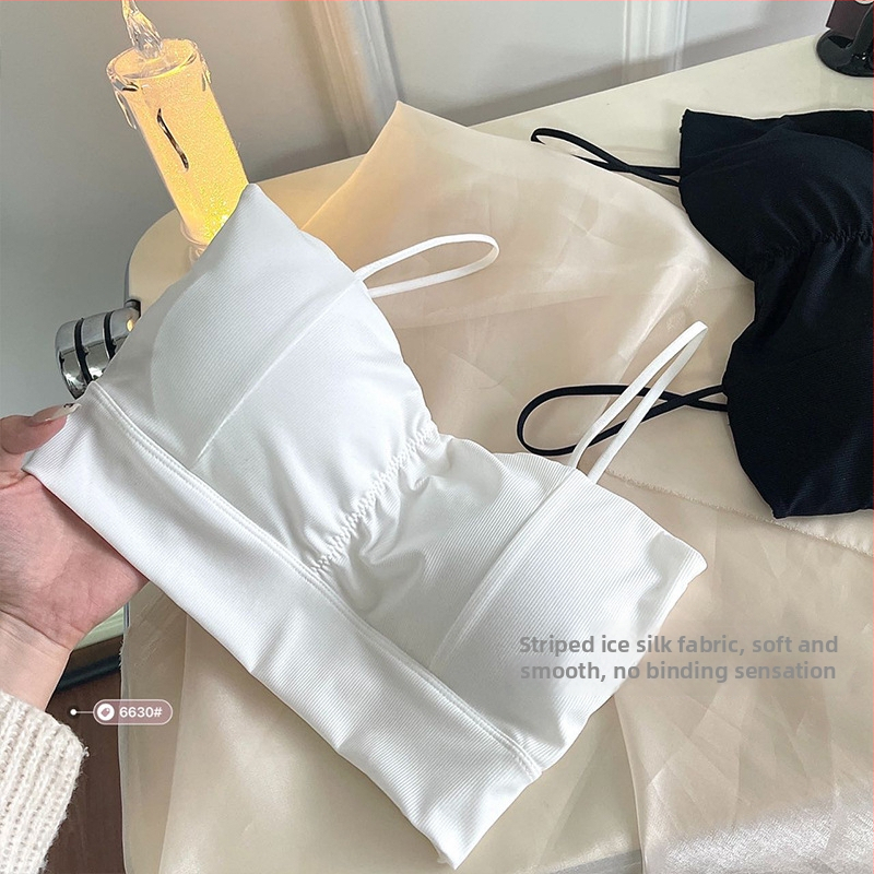 Bezramienkový top na hrudník s výstuhou, priedušný, odvádza pot, pohodlný – Ice Silk nylon, plný košíček, tenký tvarovaný košíček