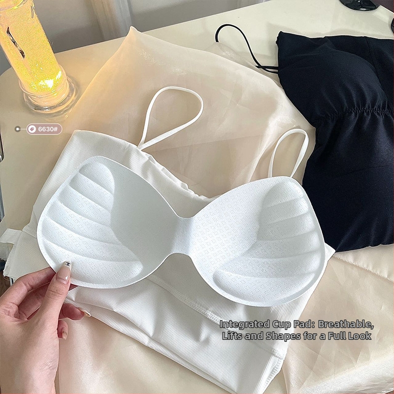 Bezramienkový top na hrudník s výstuhou, priedušný, odvádza pot, pohodlný – Ice Silk nylon, plný košíček, tenký tvarovaný košíček