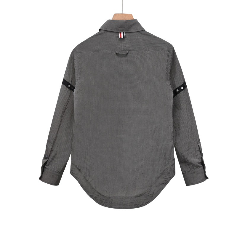 TB Browin päikesekaitse triiksärk triibulise mustriga, krae, polüesteri segu, ühe rivi nööpidega