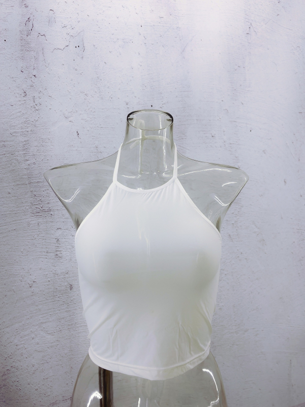 Bai Xi Ming Milk Silk läbipaistev kitsas top õlarihmadega – naistele, nailon, ühtlane muster