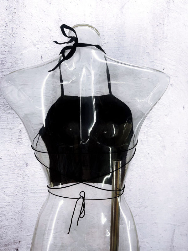 Bai Xi Ming Milk Silk läbipaistev kitsas top õlarihmadega – naistele, nailon, ühtlane muster