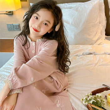 Tüdrukutele sametist ööriietus, pikkade käistega öökleit, ühetooniline, 90% polüester, pehme viimistlus, kevad-sügis, alates 8. eluaastast