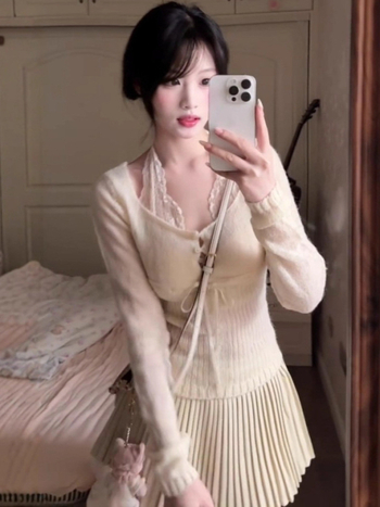 Naiste kampsun pikkade varrukatega, V-kaelus, kits lõige, polüester 90–95%