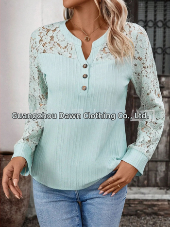 Naistele särg pitsilise äärisega, pikad varrukad, polüester ≥95%, ümmargune kaelus, tavaline pikkus