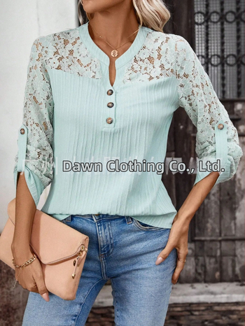 Naistele särg pitsilise äärisega, pikad varrukad, polüester ≥95%, ümmargune kaelus, tavaline pikkus