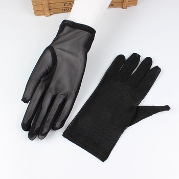 Naiste käsivarrelaarukad pitsilise äärisega, täis sõrmedega, hingav päikesekaitse, organza viskoos segu, minimalistlik stiil