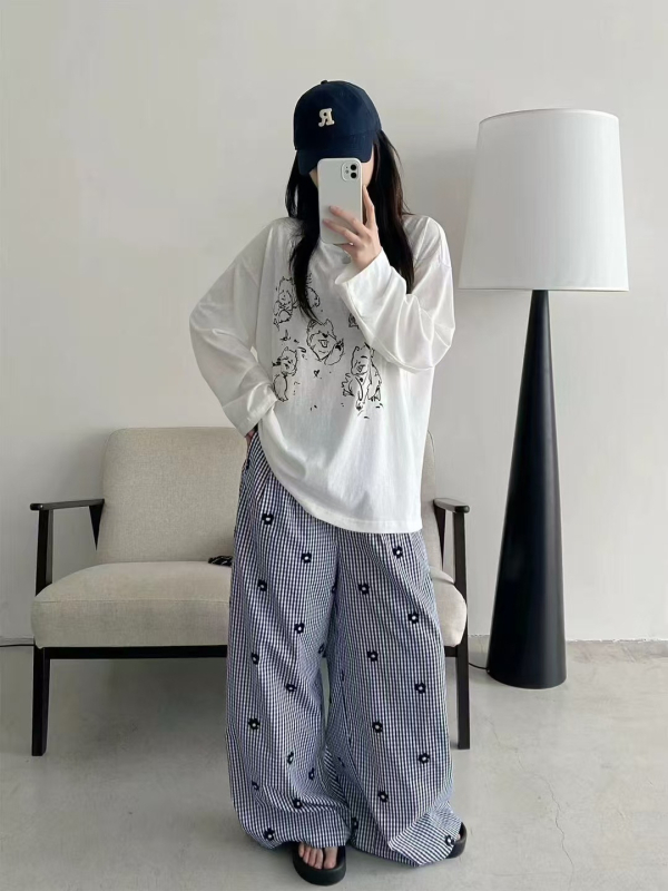 Naiste topp graffiti trükiga, vaba lõige, pikad varrukad, chenille kangas spandexi seguga alla 30%, UPF30+ päikesekaitse