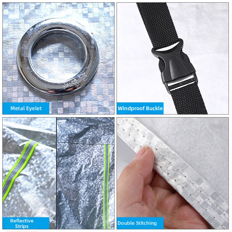 Elektriskā transportlīdzekļa vāks, saules un lietus aizsardzība, vēju un putekļu izturība, pastiprināta alumīnija plēve, biezināta konstrukcija