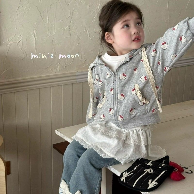 Laste kapuutsiga jakk lukuga, Korea stiilis, puuvillase segu kangas ja vooder, 3-8 aastastele