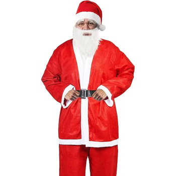Jõuluvana kostüüm täiskasvanutele — esinemiskostüüm, unisex, plüüsmaterjal, 2025 kevad