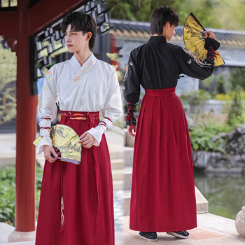 Hanfu meeste mantlid, tikitud krae, puuvillane materjal, 18–24 aastat, sügis 2021