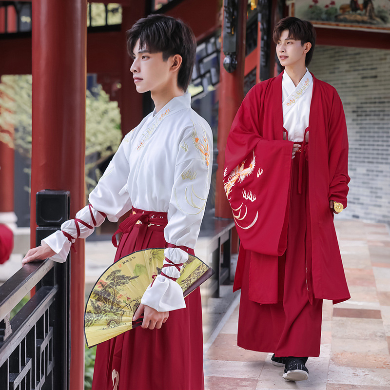 Hanfu meeste mantlid, tikitud krae, puuvillane materjal, 18–24 aastat, sügis 2021