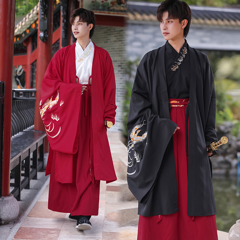 Hanfu meeste mantlid, tikitud krae, puuvillane materjal, 18–24 aastat, sügis 2021