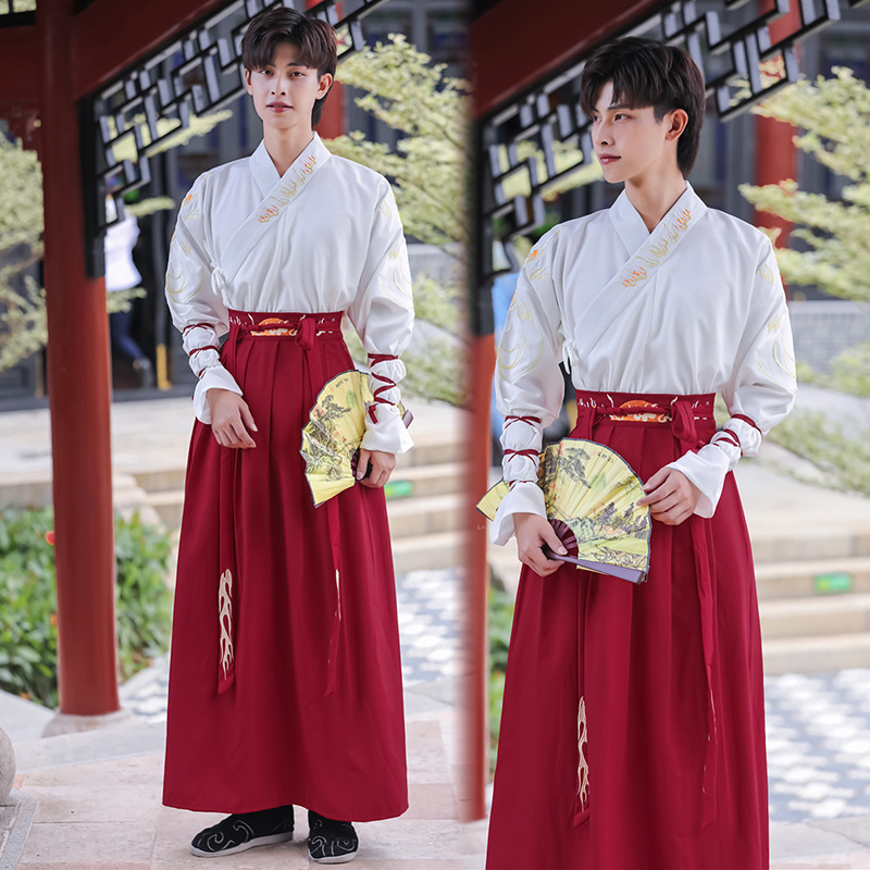 Hanfu meeste mantlid, tikitud krae, puuvillane materjal, 18–24 aastat, sügis 2021