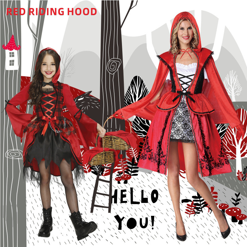 Tüdrukutele Punamütsikese kostüüm cosplay-mängudeks: polüester, 85% polüester, vanus alla 17, suvi 2022, sobib mängudeks ja cosplayiks