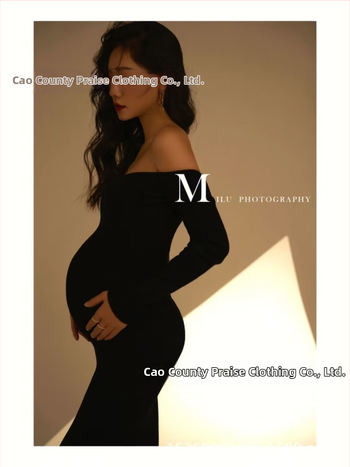 Raseduse fotosessiooni kleit, polüesterkangas, pikkade varrukatega, jaapani-korea vaba stiil