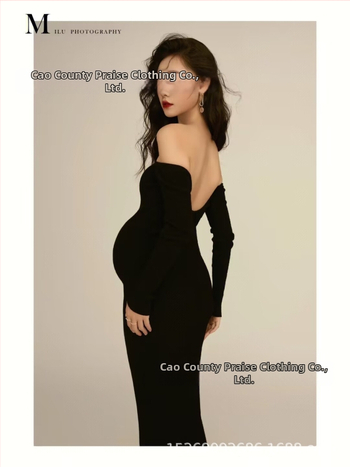 Raseduse fotosessiooni kleit, polüesterkangas, pikkade varrukatega, jaapani-korea vaba stiil