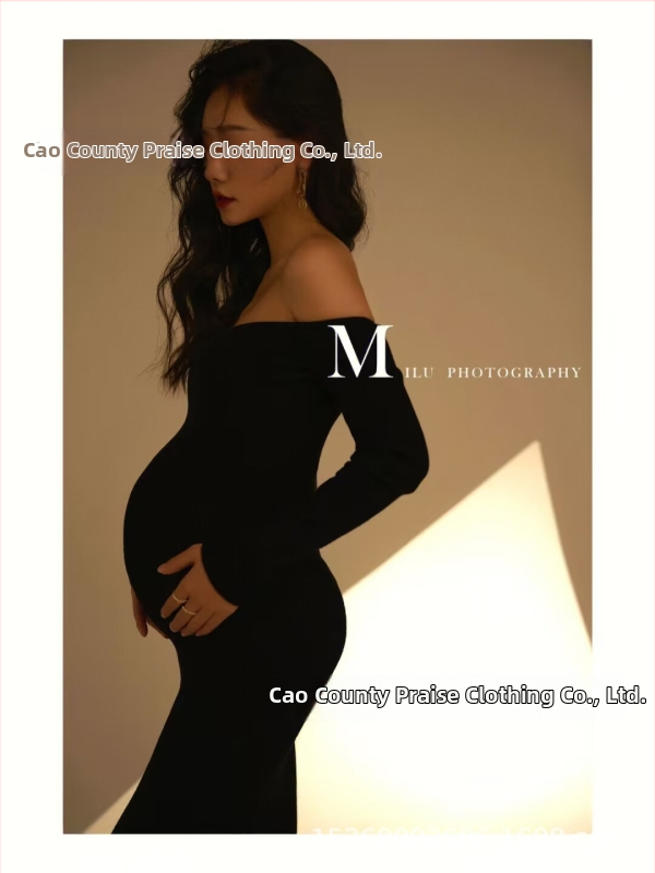 Tehotenské šaty na fotenie, polyesterová látka, dlhé rukávy, japonsko-kórejský voľný štýl