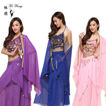 India-stiilis kõhuhüppe kostüüm mürdnidega seelikuga, šifoonkangas, 95% polüester, naistele, 2023 kevad