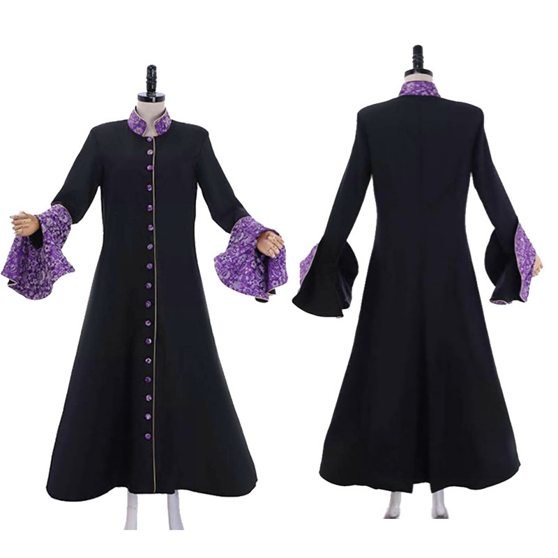Keskaja kosplei kostüüm naisele: preestri robe kleit, polüesteri segu 95%+, sobib mängude ja anime rollimängudeks