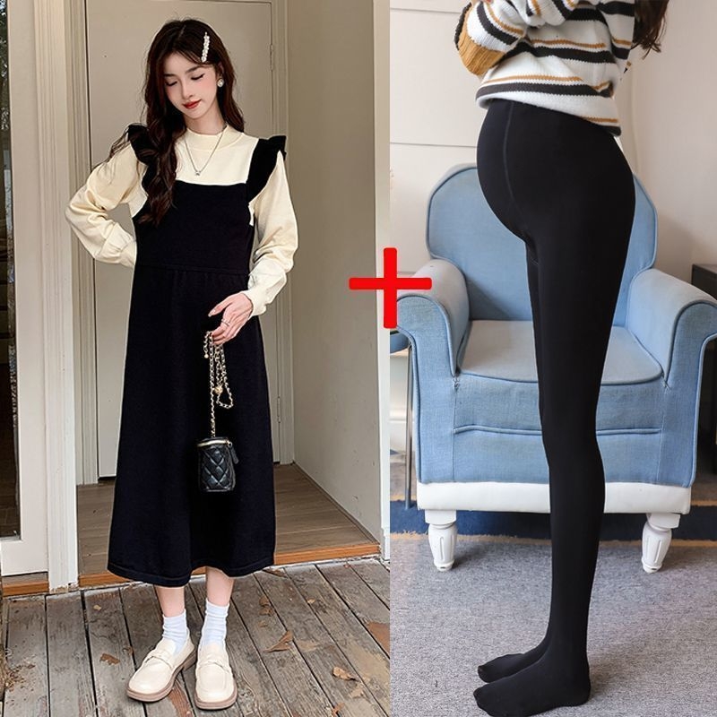 Rasedate kleidide komplekt ümmarguse kaelusega, petalvarrukatega, keskmise pikkusega ebakorraparne seelik, sügisel polüester 90–95%