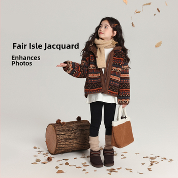 Tüdrukute fliis jope - välimaterjal: puuvill, vooder: polüester, pikad varrukad, keskmise pikkusega, talv 2025