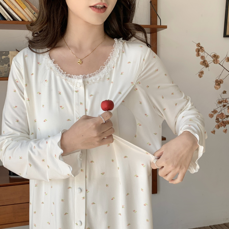 Modalmaterjalist raseduskomplekt lillekirjaga, pikad varrukad, imetamisava, cardigan ja püksid