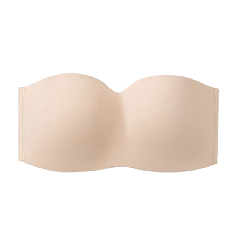 Ilma õla rihmadeta rinnahoidja suurtele rindadele, libisemisvastane hoidmine, õhukesed vormitud kausid, nailonist kangas, eemaldatavad kahekordsed õla rihmad, tagant nelja rea lukustus