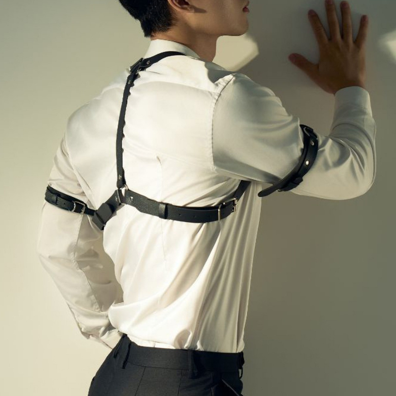 Meeste rinna rihma ja käsivarre rõngaste komplekt – PU materjal, reguleeritav pikkus, täiskasvanud, unisex, sügis 2024