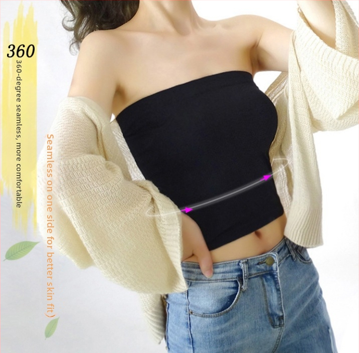 Nylon ilma õlgedeta, vest-stiilis top wrap, ultraõhukesed vormitud kausid, hingav, anti-exposure, pikkus kuni kõhuni