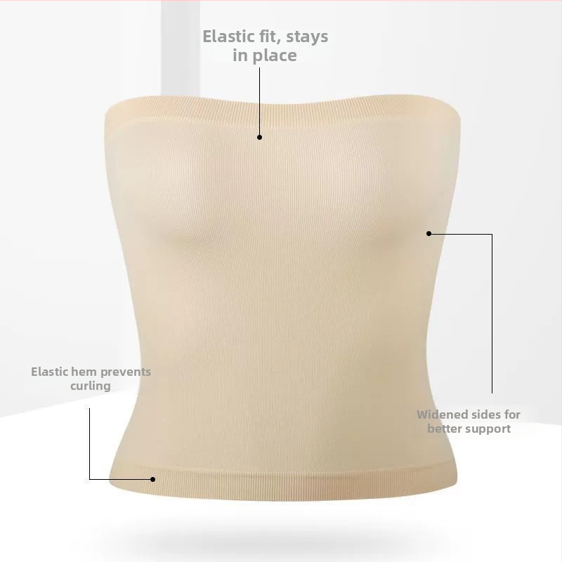 Nylon ilma õlgedeta, vest-stiilis top wrap, ultraõhukesed vormitud kausid, hingav, anti-exposure, pikkus kuni kõhuni