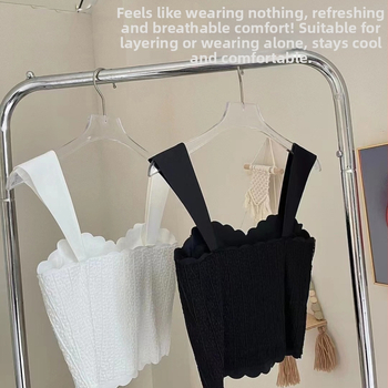 Löivata pitsiga kamisool nailonist, ilma õlgeda, täidetud, 3/4 tass, vormitud tass