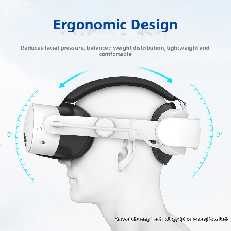 Meta Quest 3S saderīgs VR piederums ar regulējamu galvas siksnu un 6000mAh portatīvo akumulatoru, ABS+TPU, svars 220 g