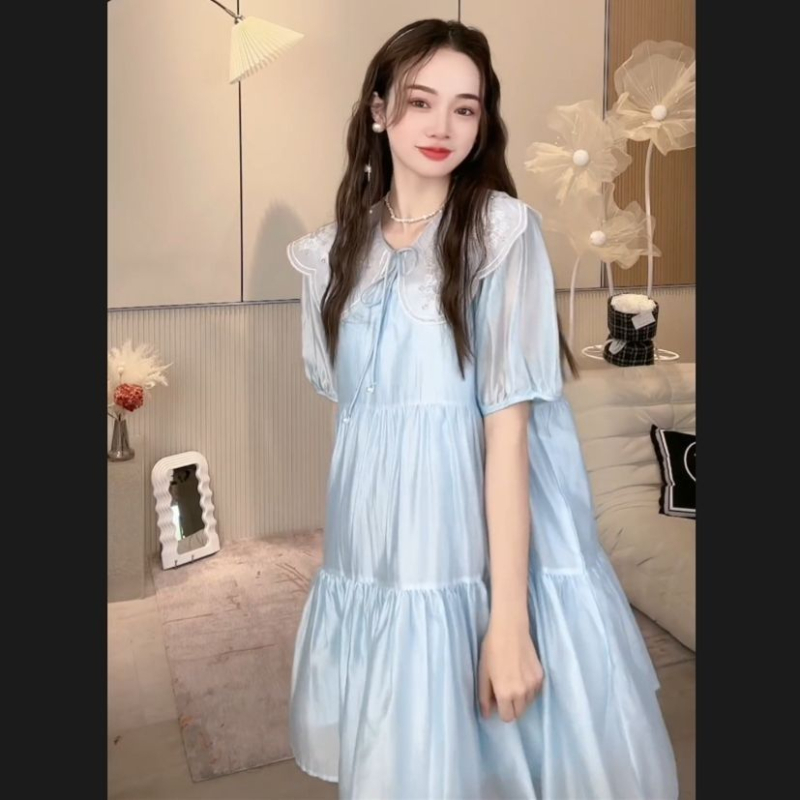 Rasedate suvine kleidikomplekt lelu-kaelaga, 3/4 varrukad, midi ebakorrapärase lõikega seelik, polüester 90–95%