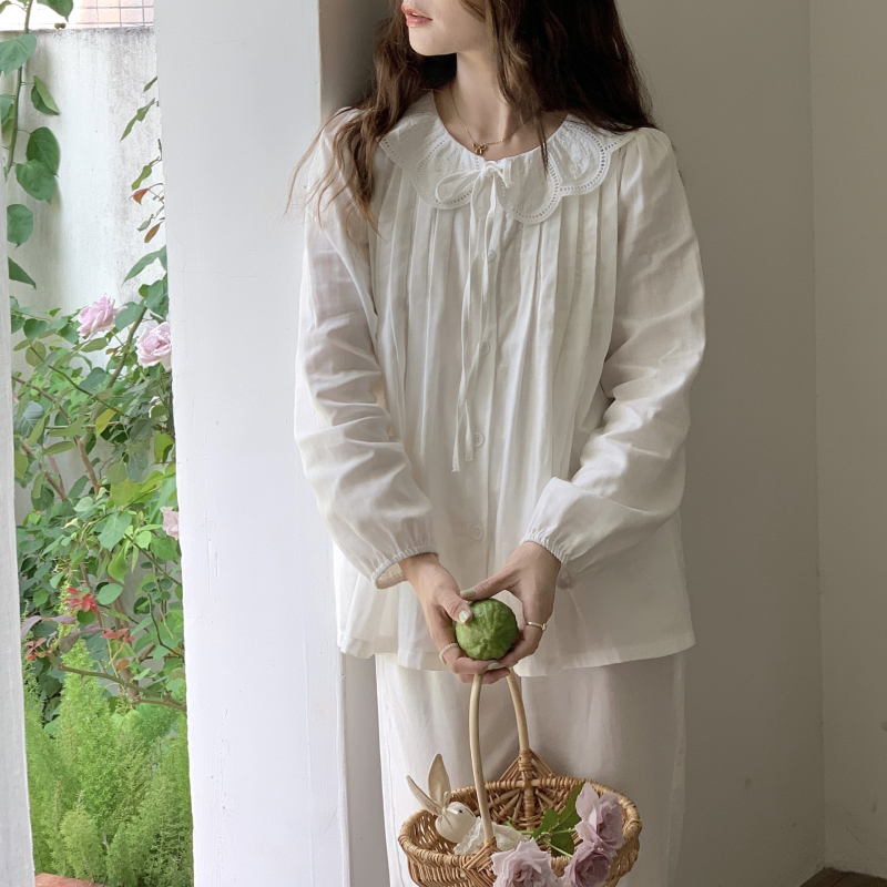 Pärast sünnitust emade ööriide imetamiseks, puuvillase gaza kanga, pikad varrukad ja pikad püksid, komplekt, suvi 2025