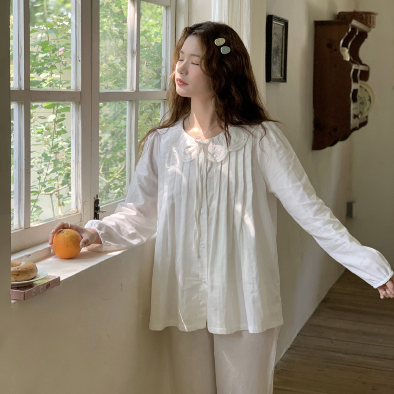 Pärast sünnitust emade ööriide imetamiseks, puuvillase gaza kanga, pikad varrukad ja pikad püksid, komplekt, suvi 2025