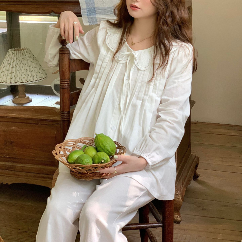 Pärast sünnitust emade ööriide imetamiseks, puuvillase gaza kanga, pikad varrukad ja pikad püksid, komplekt, suvi 2025