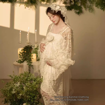 Rasedate fotosessiooni seelikukomplekt, õlimaal stiilis, kirjanduslik retro, pikk seelik, polüester