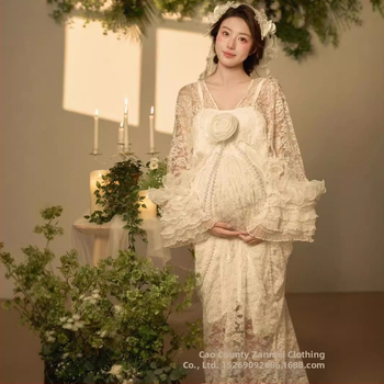 Rasedate fotosessiooni seelikukomplekt, õlimaal stiilis, kirjanduslik retro, pikk seelik, polüester