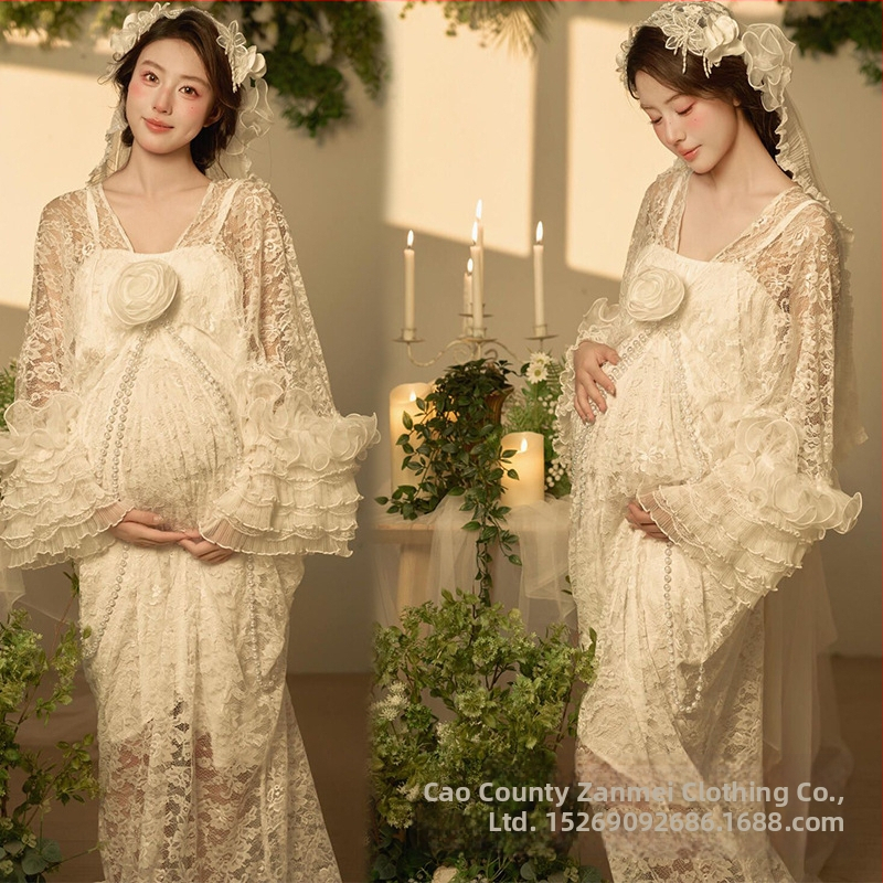 Rasedate fotosessiooni seelikukomplekt, õlimaal stiilis, kirjanduslik retro, pikk seelik, polüester