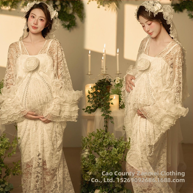 Rasedate fotosessiooni seelikukomplekt, õlimaal stiilis, kirjanduslik retro, pikk seelik, polüester