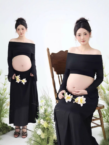 Rasedate fotosesiooni riietus ühe õla, pikkade varrukatega, slim siluett, polüester 90–95%