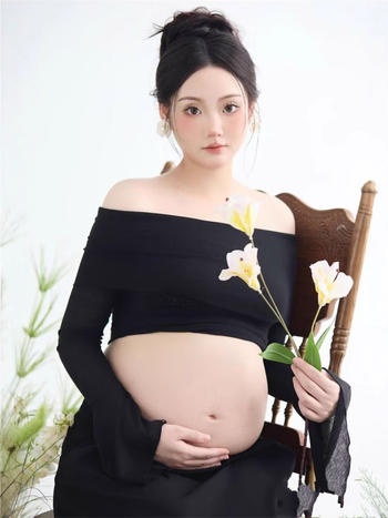 Rasedate fotosesiooni riietus ühe õla, pikkade varrukatega, slim siluett, polüester 90–95%