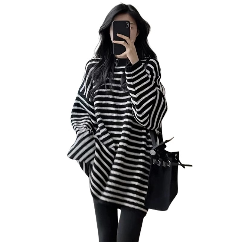 Rasedate triibuline kleit, ümmargune kaelus, 3/4 käed, vahvlikangas, 95% puuvill + 5% elastaan, midi pikkus