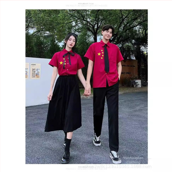 Rahvuspäeva kostüüm – punase laulu esituseks koorile ja luuletuste esituseks, klassi uniforma põhikooli ja gümnaasiumi õpilastele, puuvill-poliesteri segu 30–50% elastaani