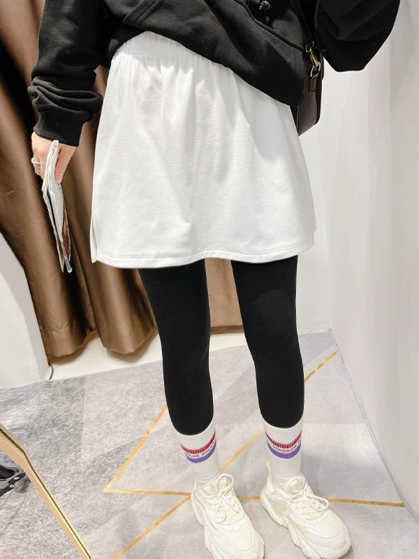 Rasedate A-liiniga lühike seelik, puuvillase-elastaani segu (94,7% puuvill, 5,3% elastaan), ühetooniline, jaapani-korea vaba stiil