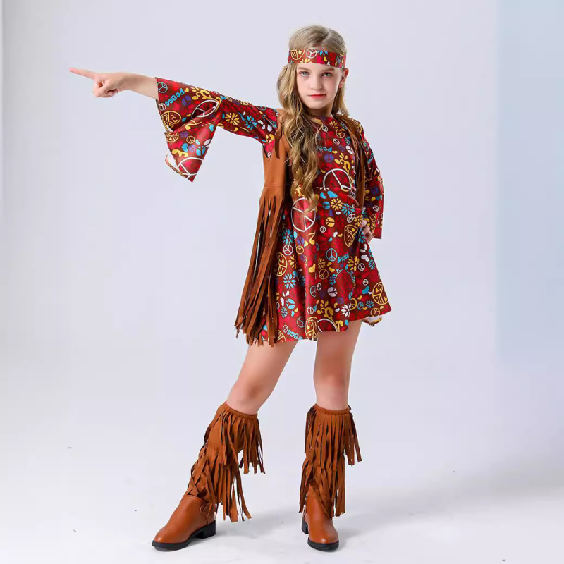 Stseen kostüüm hippie-rokk stiilis naistele, spandex kangas, sügis 2024 väljaanne, sobib alla 17-aastastele