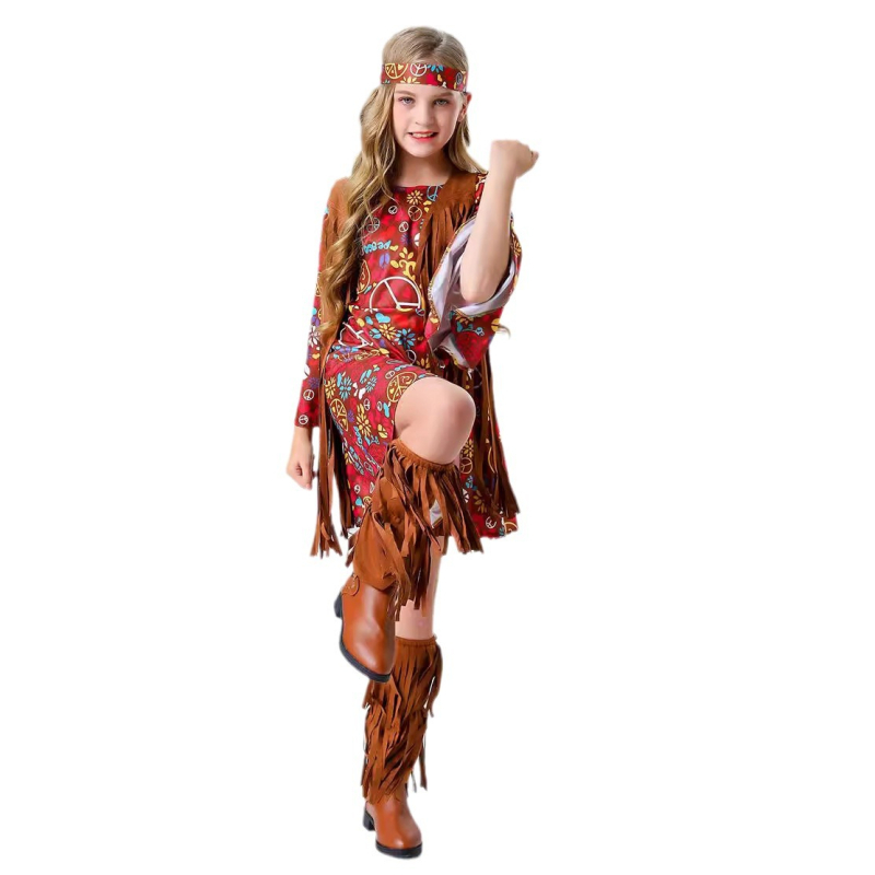 Stseen kostüüm hippie-rokk stiilis naistele, spandex kangas, sügis 2024 väljaanne, sobib alla 17-aastastele