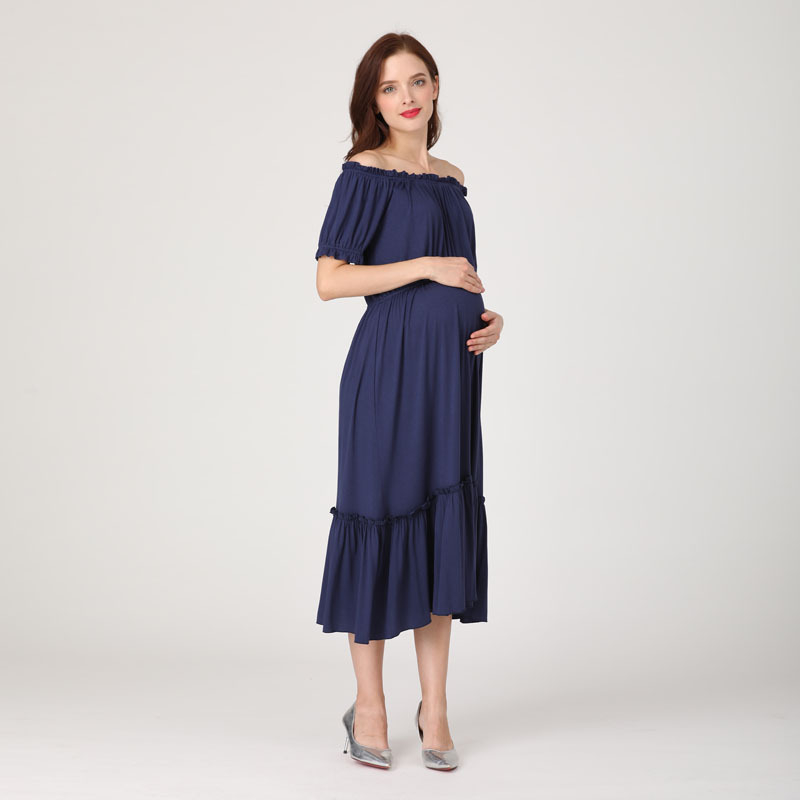 Kleit modalist kangast, ringkaelusega, mullvarrukad, A-liini pikk siluett, laktatsiooni avaus